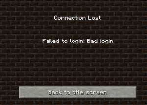 bad login minecraft