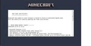 bad video card drivers minecraft